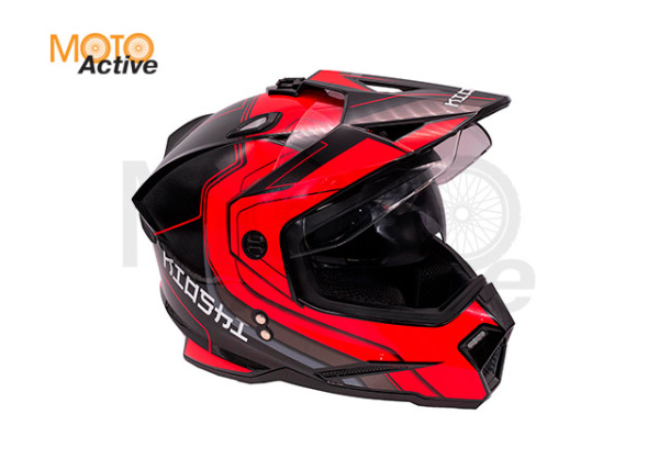 Шлем KIOSHI Fighter 802 мотард с очками, красный